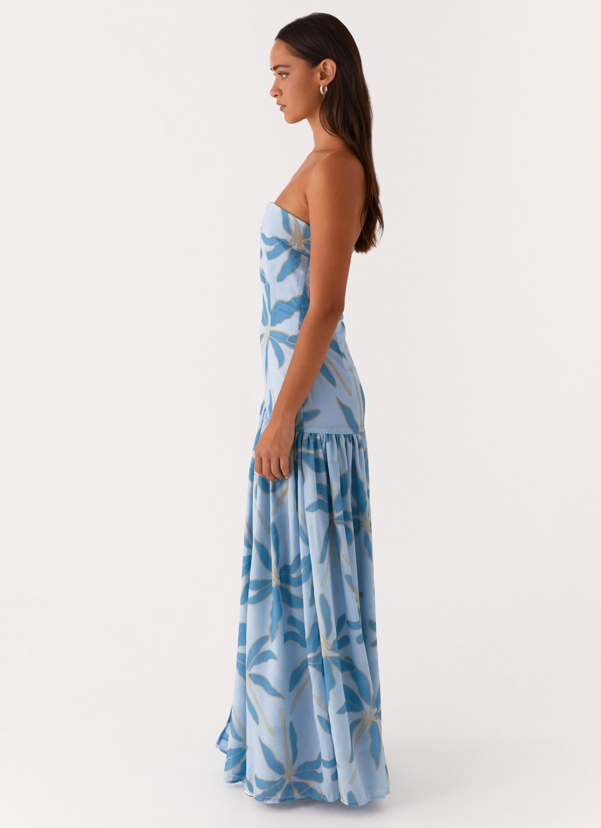 Modern and Stylish Eden Strapless Maxi Dress - Opulent Blue