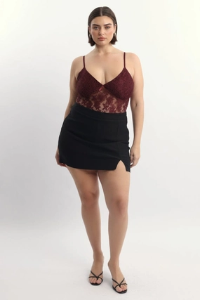 Black Mini Skirt With Shorts Underneath One size fits most Shape Enhancing
