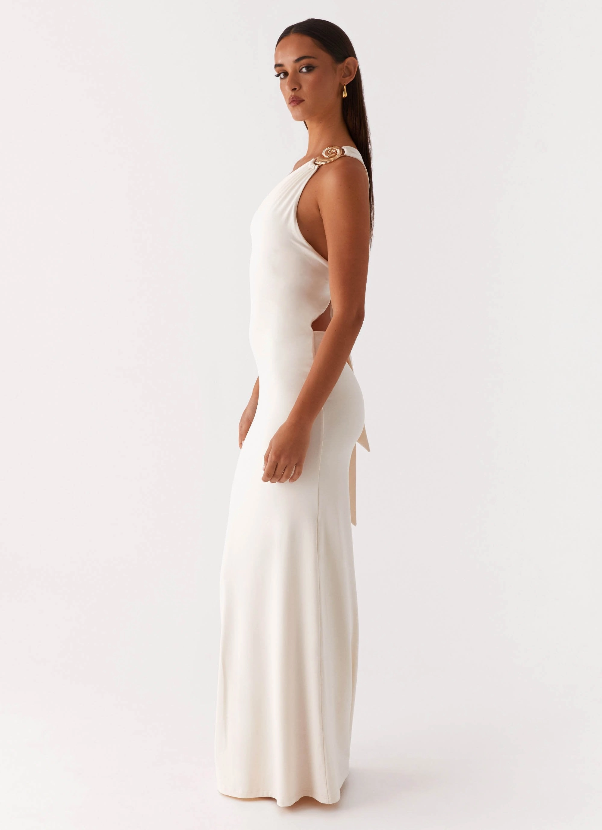 Handmade Raw-Hem Infinity Maxi Dress - Ivory