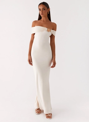 Easy Comfort Look Illusion Maxi Dress - Ivory