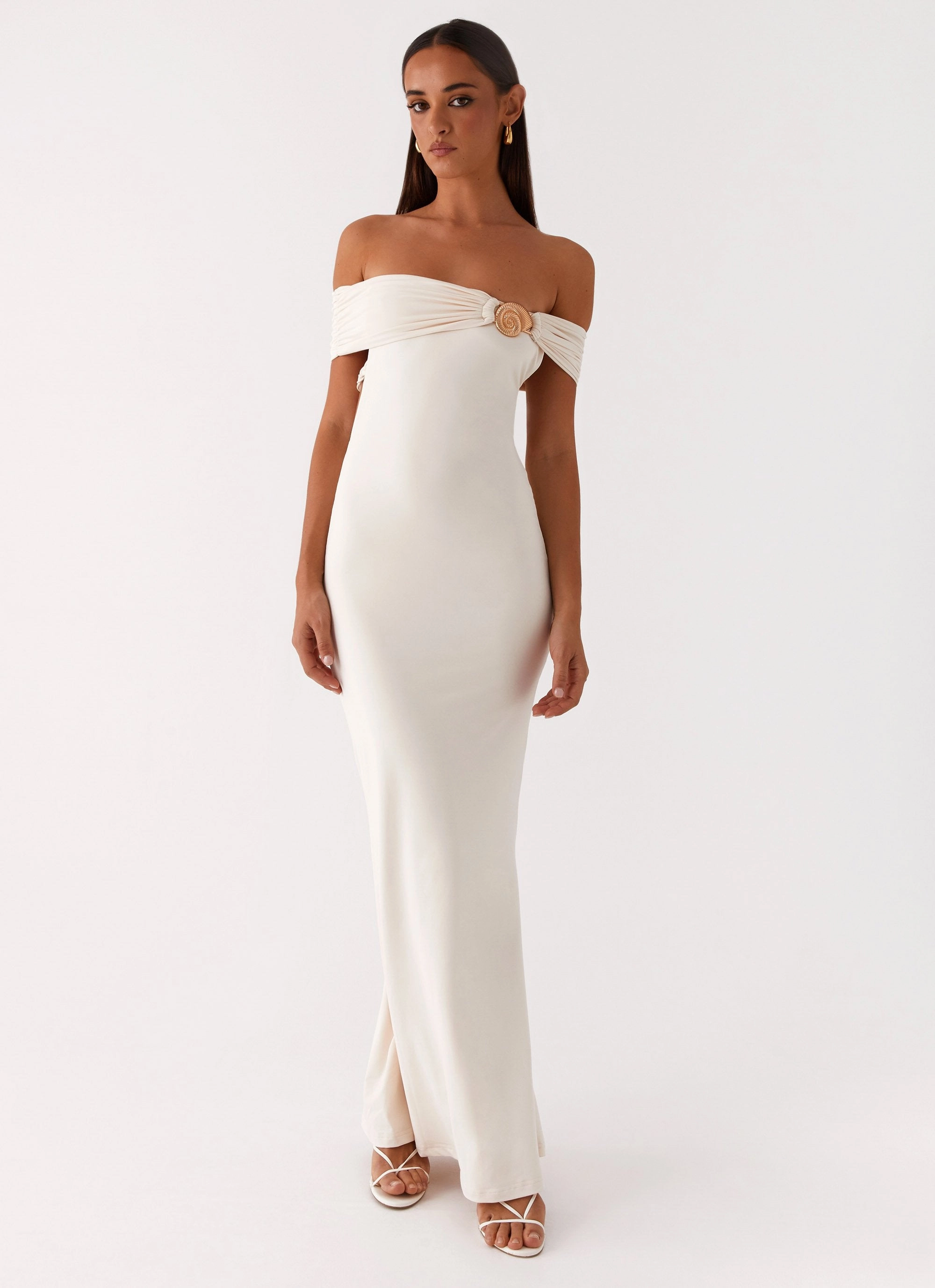 Easy Comfort Look Illusion Maxi Dress - Ivory