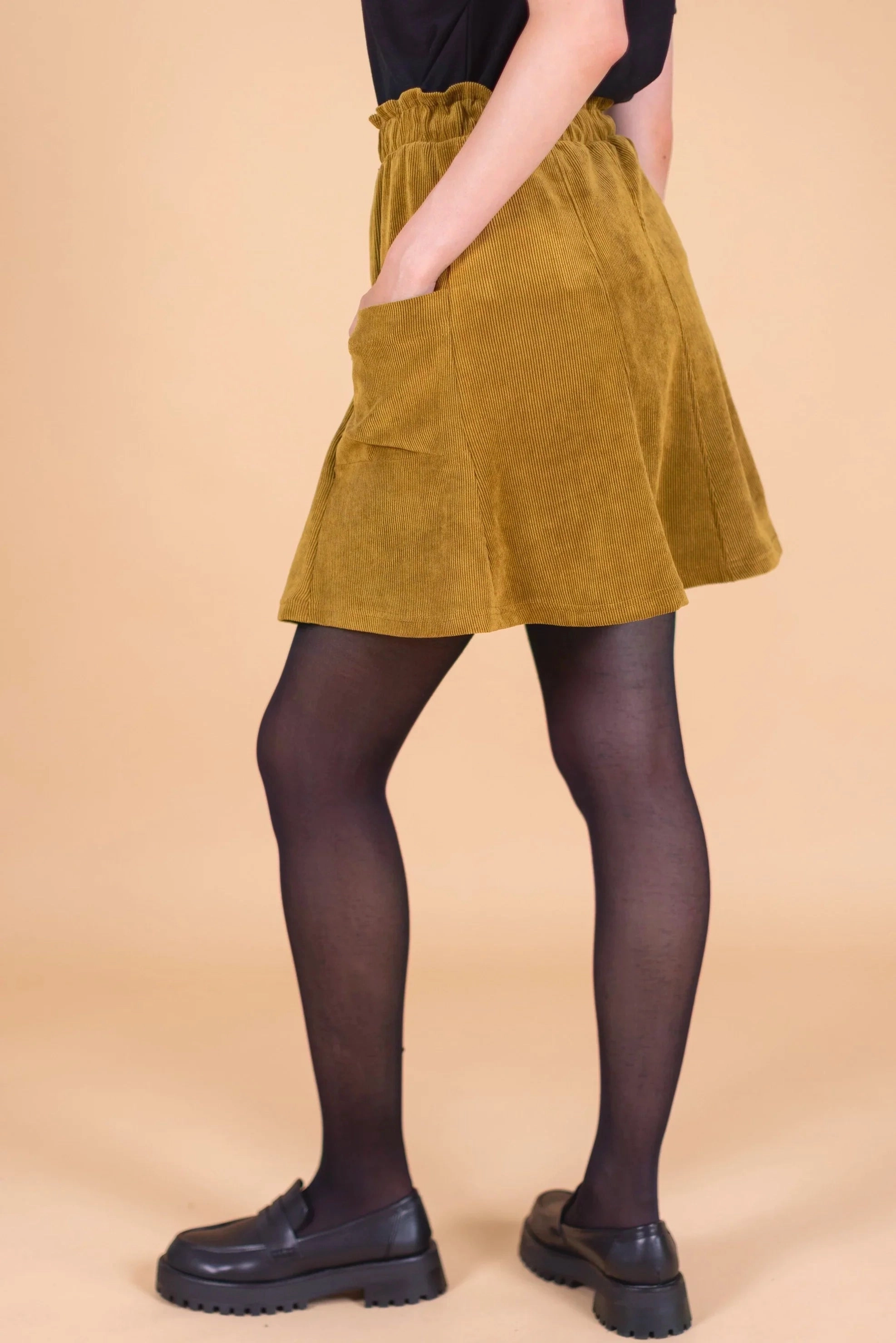 Twist Front Design Quick Wear Skirt Cher Golden Brown