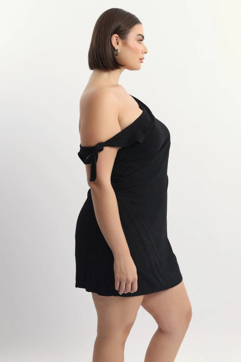 Black Tie Shoulder Minidress Summer Air
