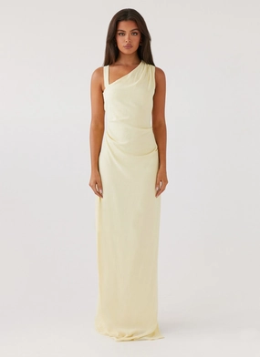 Street Flex Tailored Piece Daffodil Charm Linen Maxi Dress - Sunflower Yellow