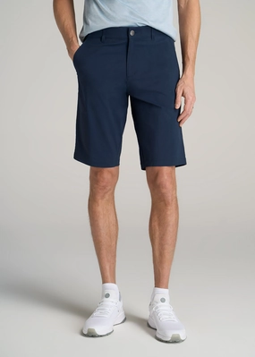 Traveler Chino Shorts for Tall Men in Marine Navy Day Wear