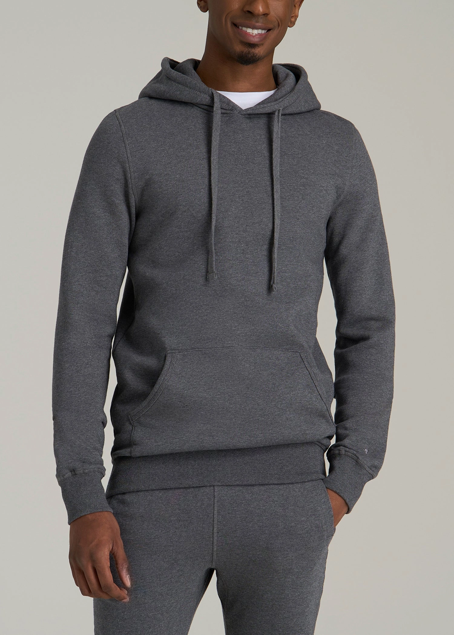 Wearever 2.0 Fleece Hoodie for Tall Men in Charcoal Mix Stylish Essentials