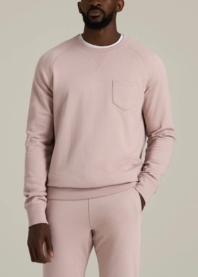 Wearever 2.0 French Terry Crewneck Sweatshirt for Tall Men in Desert Rose Comfort Hoodie