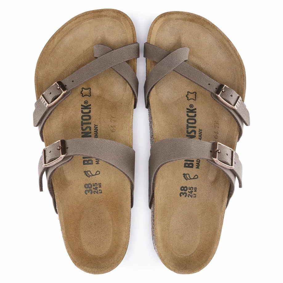 Birkenstock Women's Mayari Birkibuc - Mocha Trendy Travel Sandals Comfortable And Lightweight