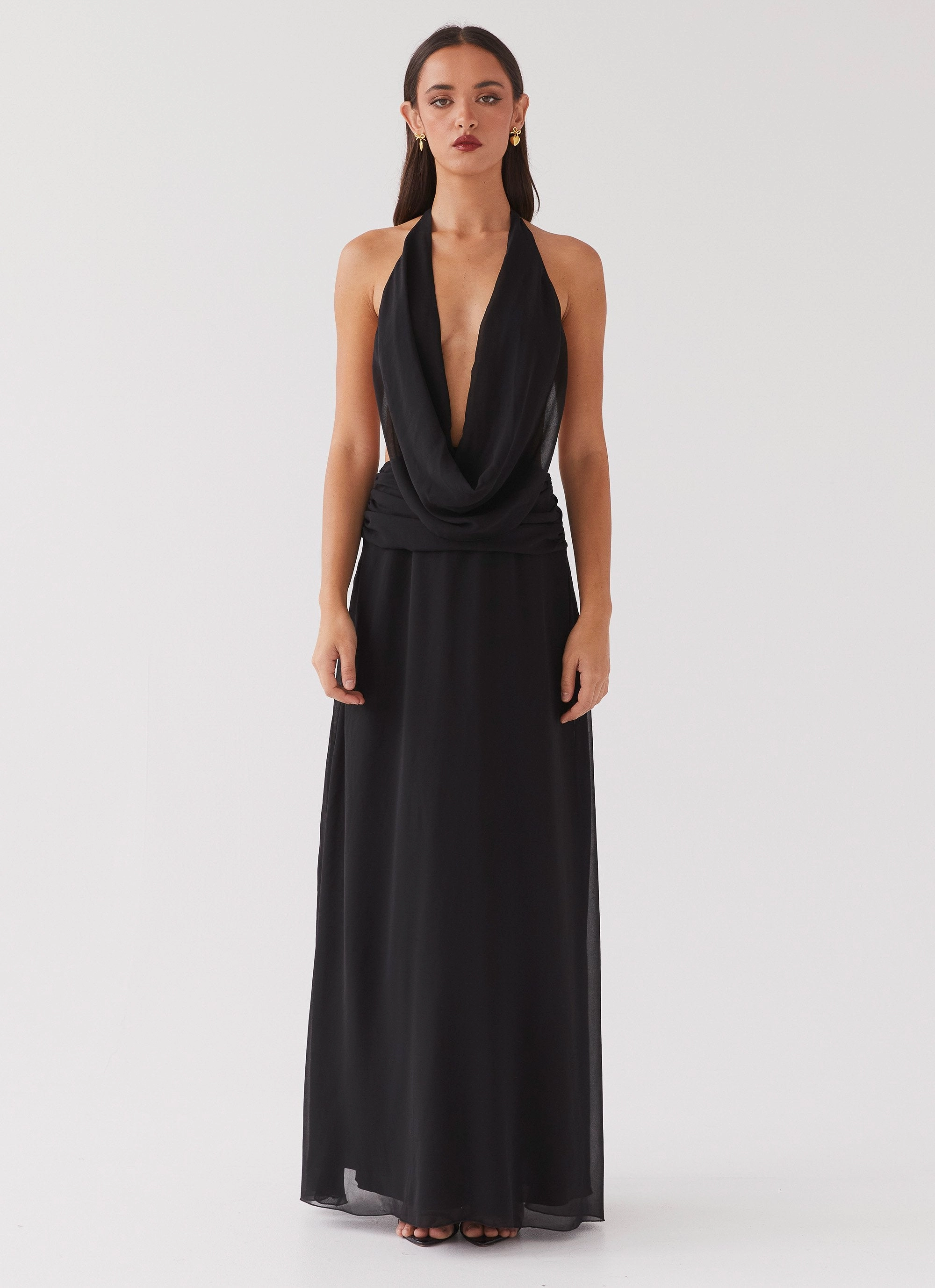 All-Occasion Wear Casual Comfort Elysia Chiffon Maxi Dress - Black