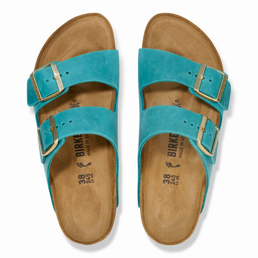 Outing Fit stain resistant coating Birkenstock Women's Arizona Sandal - Biscay Bay Oiled Leather