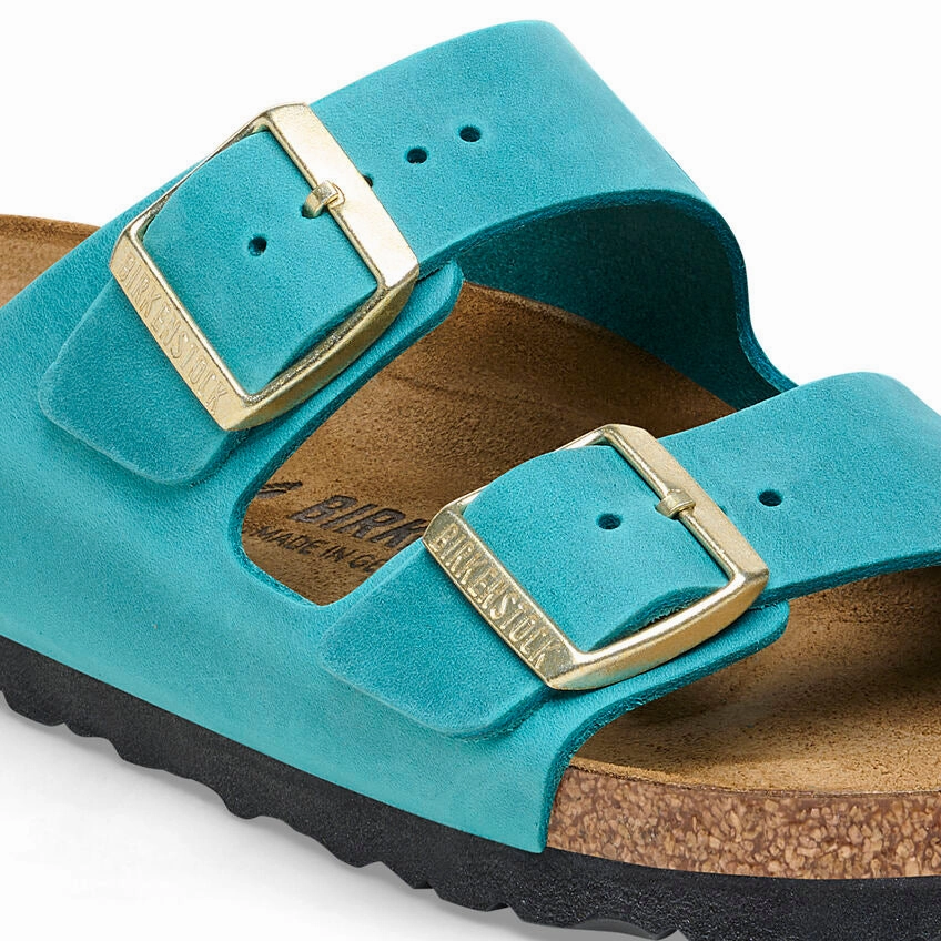 Birkenstock Women's Arizona Sandal - Biscay Bay Oiled Leather Pressure Relief