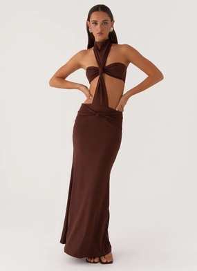 Elinor Maxi Dress - Chocolate Urban Minimalism