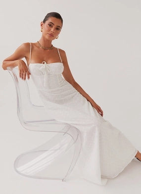 Semi Fit Elsie Broderie Maxi Dress - White