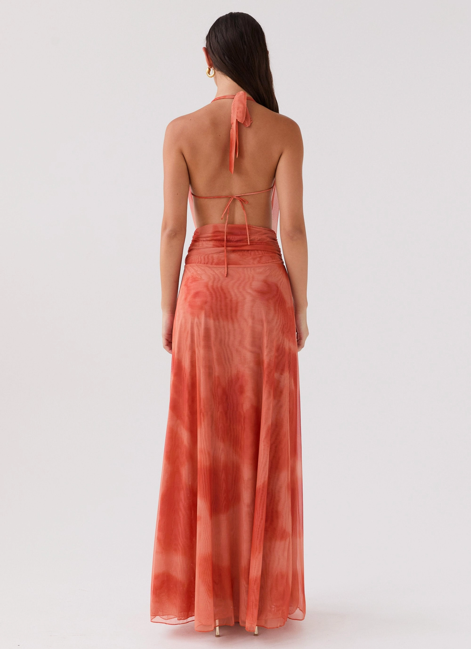 Elysia Chiffon Maxi Dress - Fiery Fusion Relaxed Wear