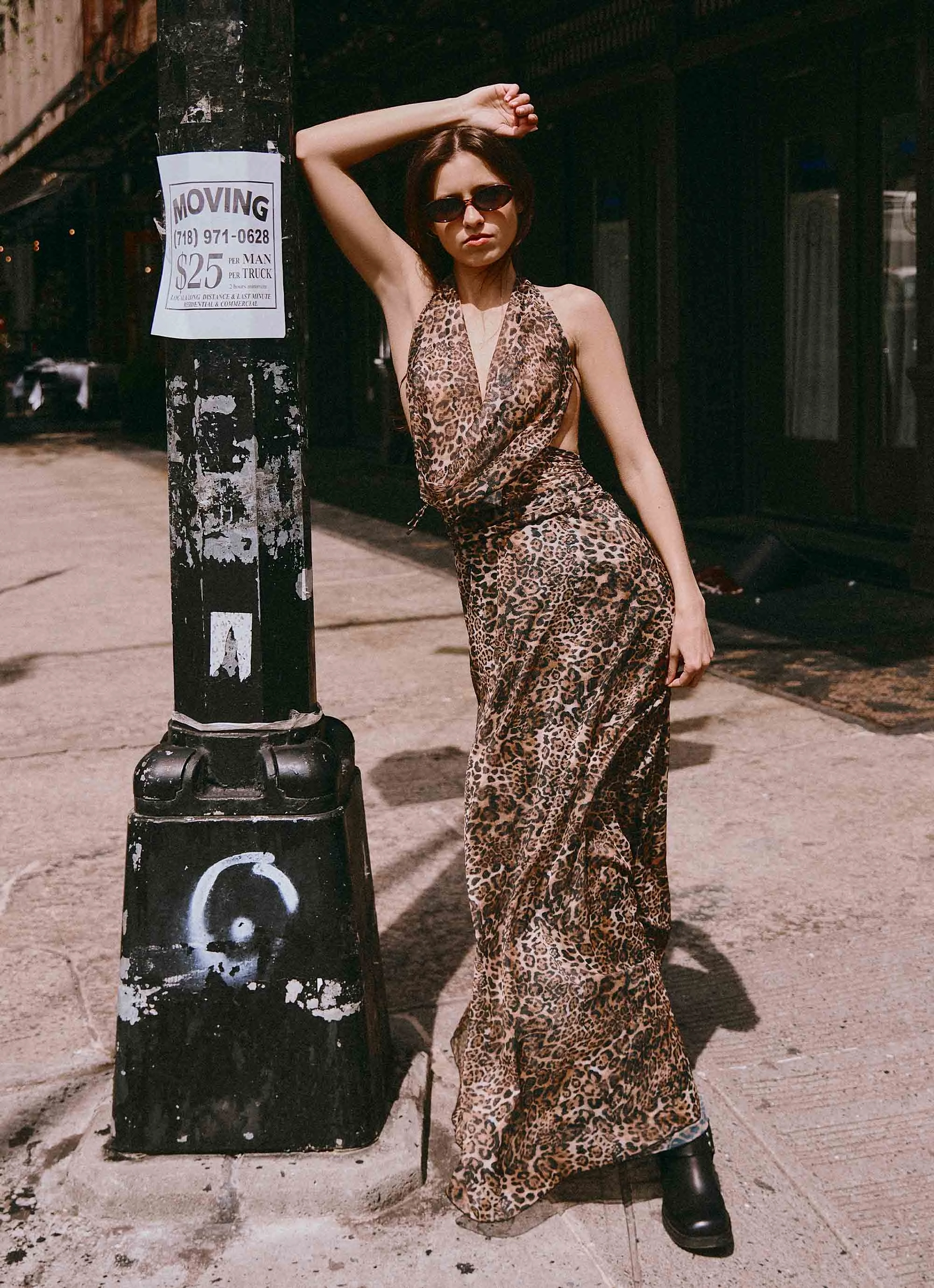 Pure Motion soft fit Elysia Mesh Maxi Dress - Leopard