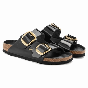 Enhanced Traction Nodes Birkenstock Women's Arizona Big Buckle Sandal - High Shine Black