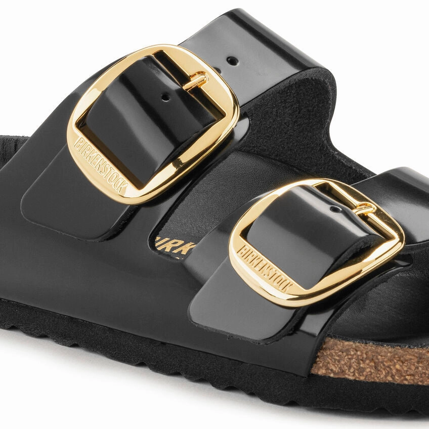 Yellow Warm Lightweight Walking Shoes Birkenstock Women's Arizona Big Buckle Sandal - High Shine Black