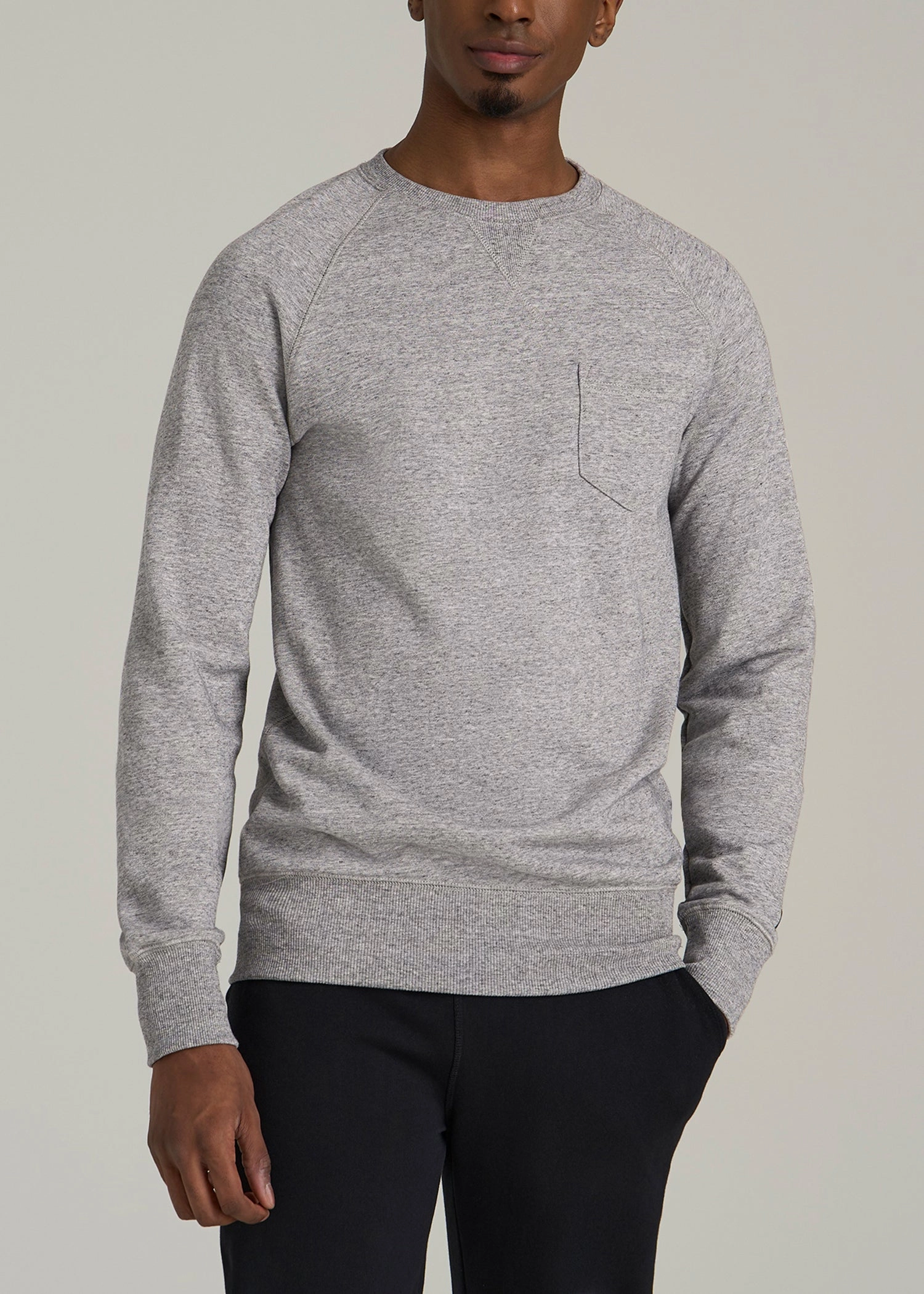 Wearever 2.0 French Terry Crewneck Sweatshirt for Tall Men in Heathered Grey product premium quality assurance