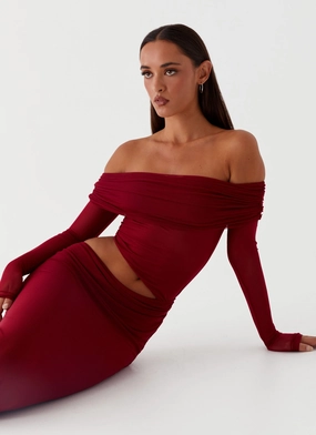 Mid Season Dance Night Emery Maxi Dress - Cherry Red