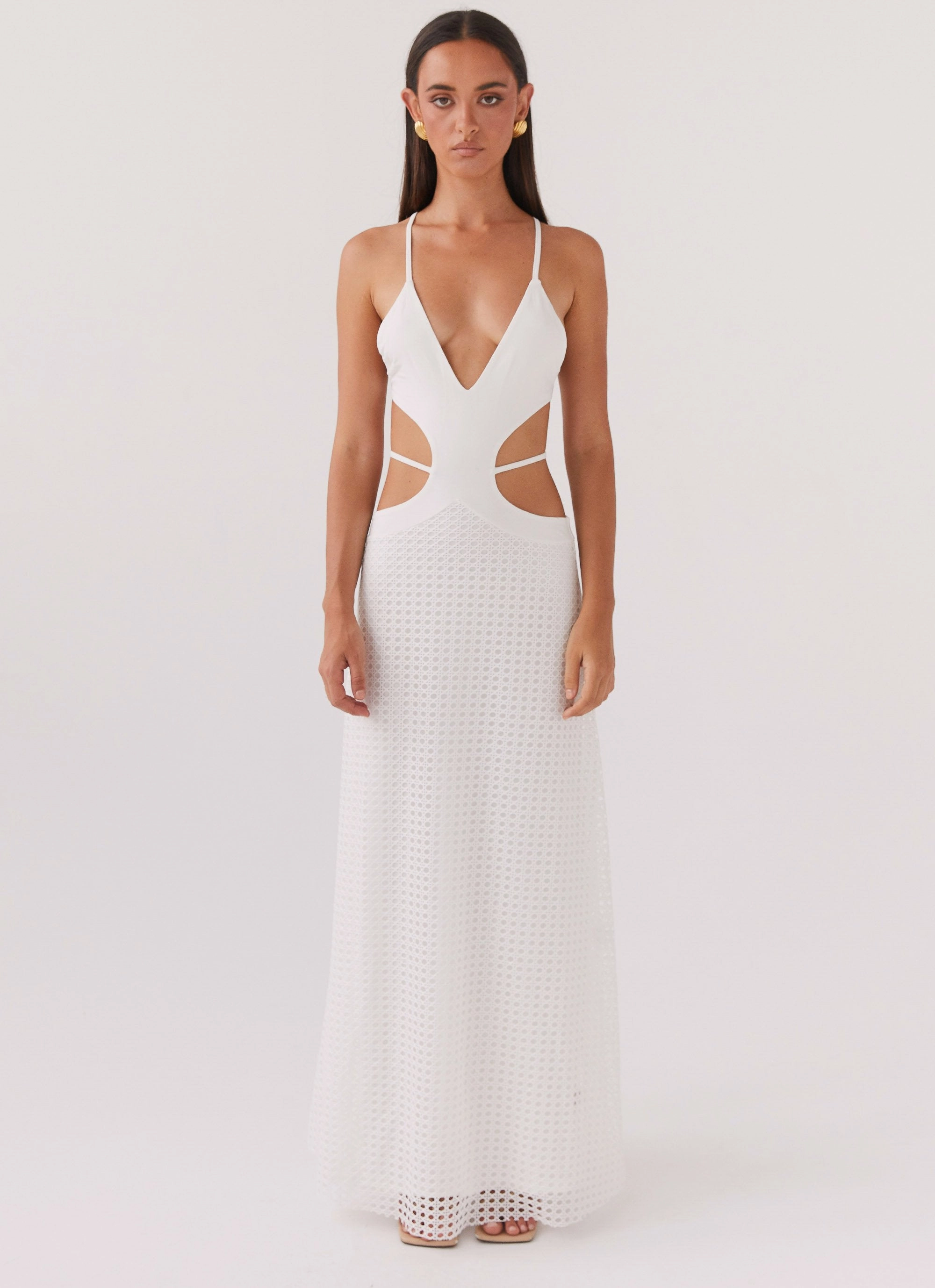 Enchanted Melodies Maxi Dress - White Easy Fit
