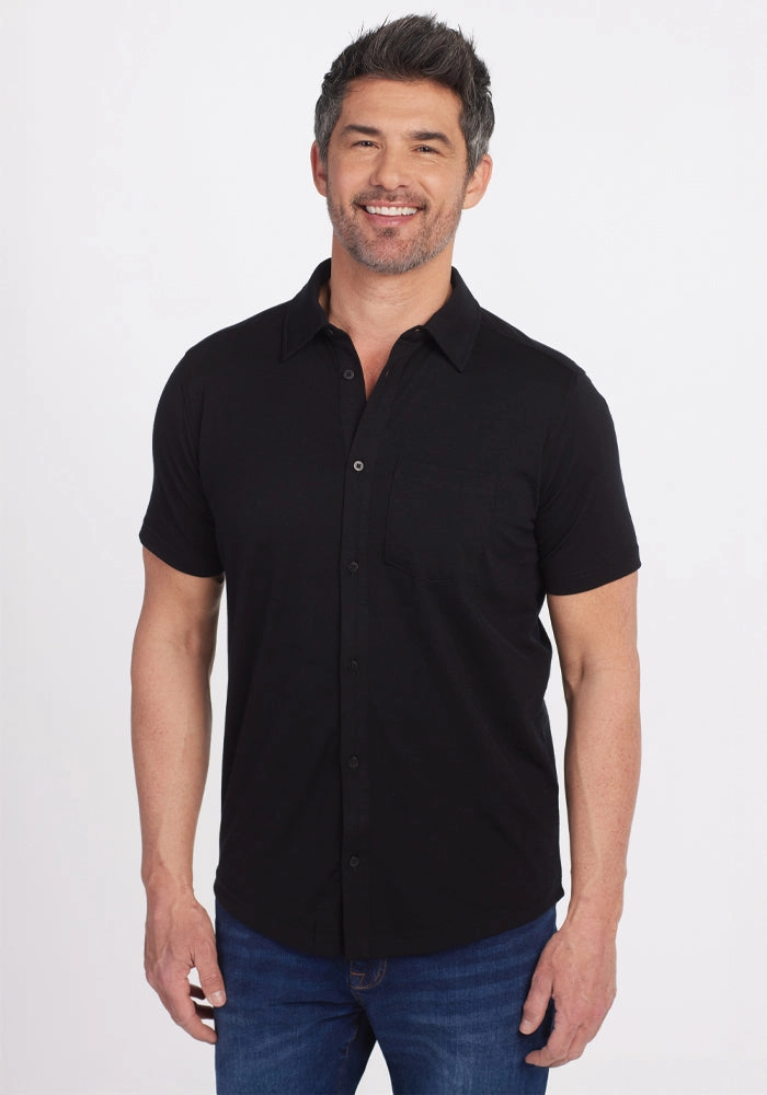 Endi Full Button Down Shirt - Black Camping attire