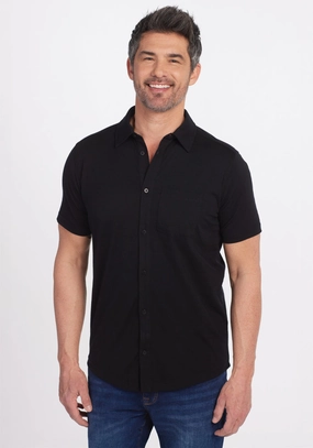 Endi Full Button Down Shirt - Black Sleek Layers Fresh Outfit Style