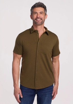 Endi Full Button Down Shirt - Olive Leaf Effortless Daywear