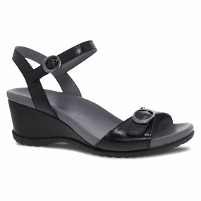Comfortable Sole Hydrophobic Upper Material Dansko Women's Arielle - Black Glazed Leather