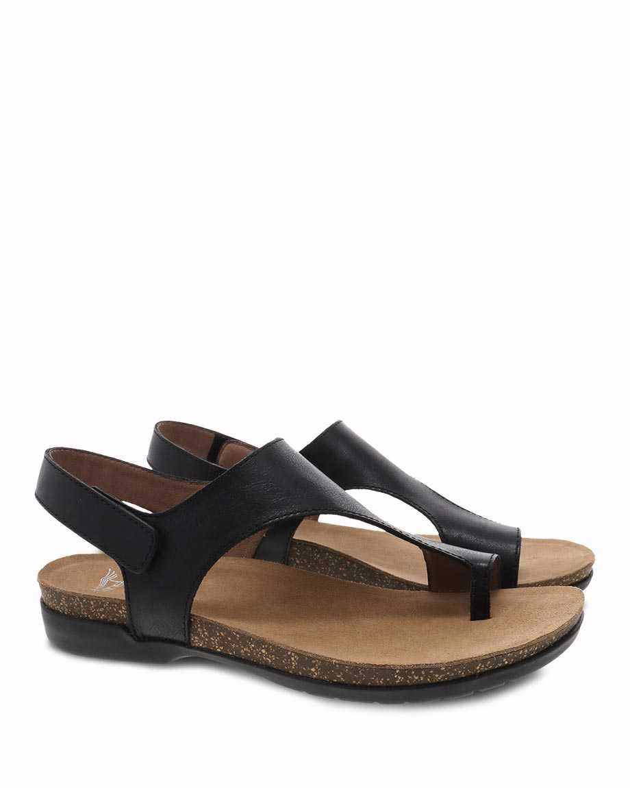 Dansko Women's Reece Sandal - Black Stay Light Footwear for Traveling