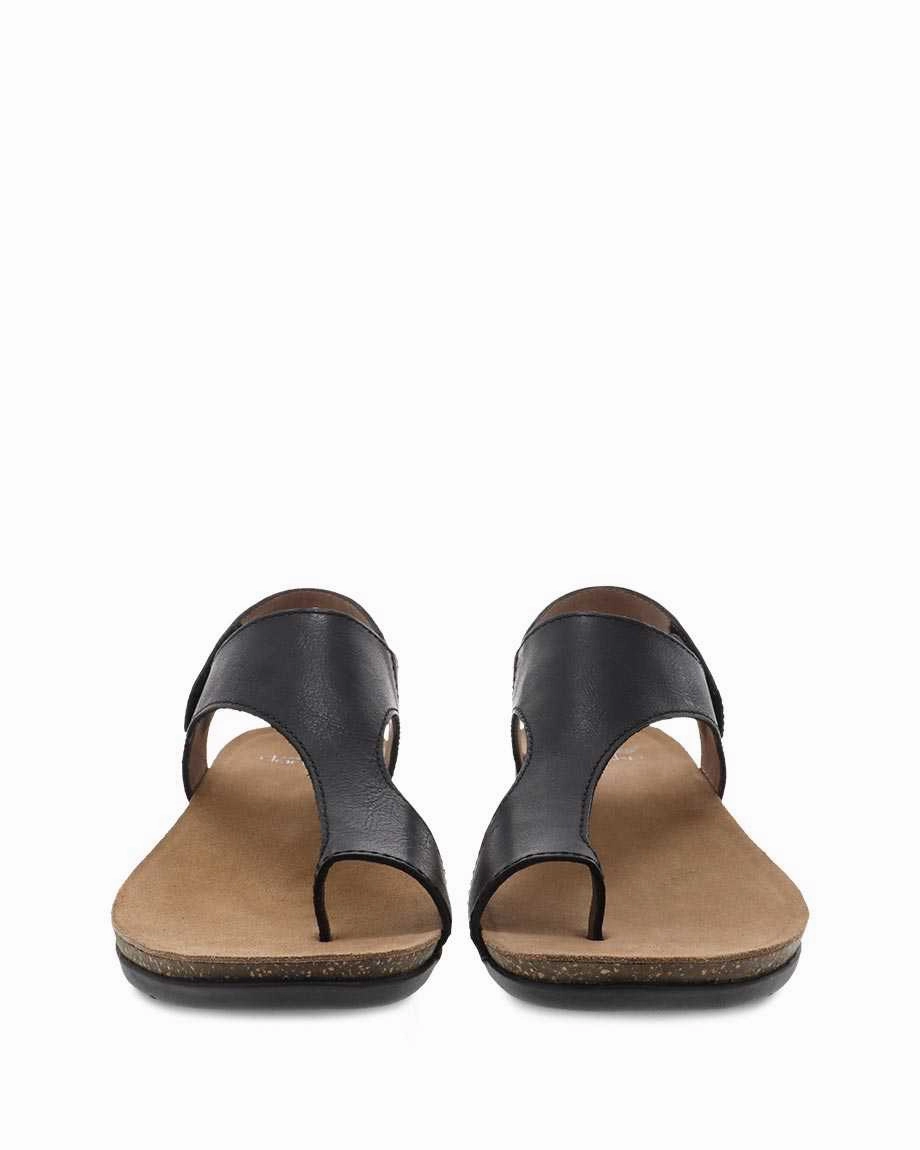 Dansko Women's Reece Sandal - Black Long Step