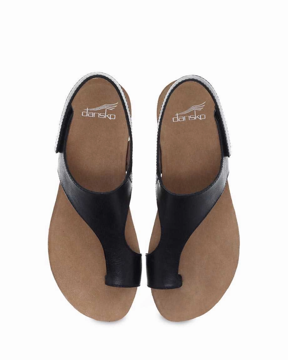 Ergonomic Toe Post Design Dansko Women's Reece Sandal - Black