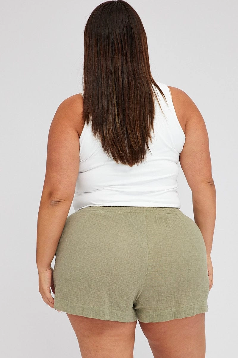Green Relaxed Shorts High Rise Business casual Fresh Look