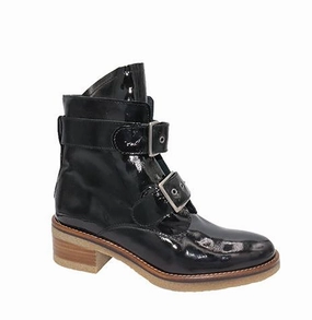Eric Michael Women's Justina Boot - Black Rugged Built Morning Walk Flat Sole