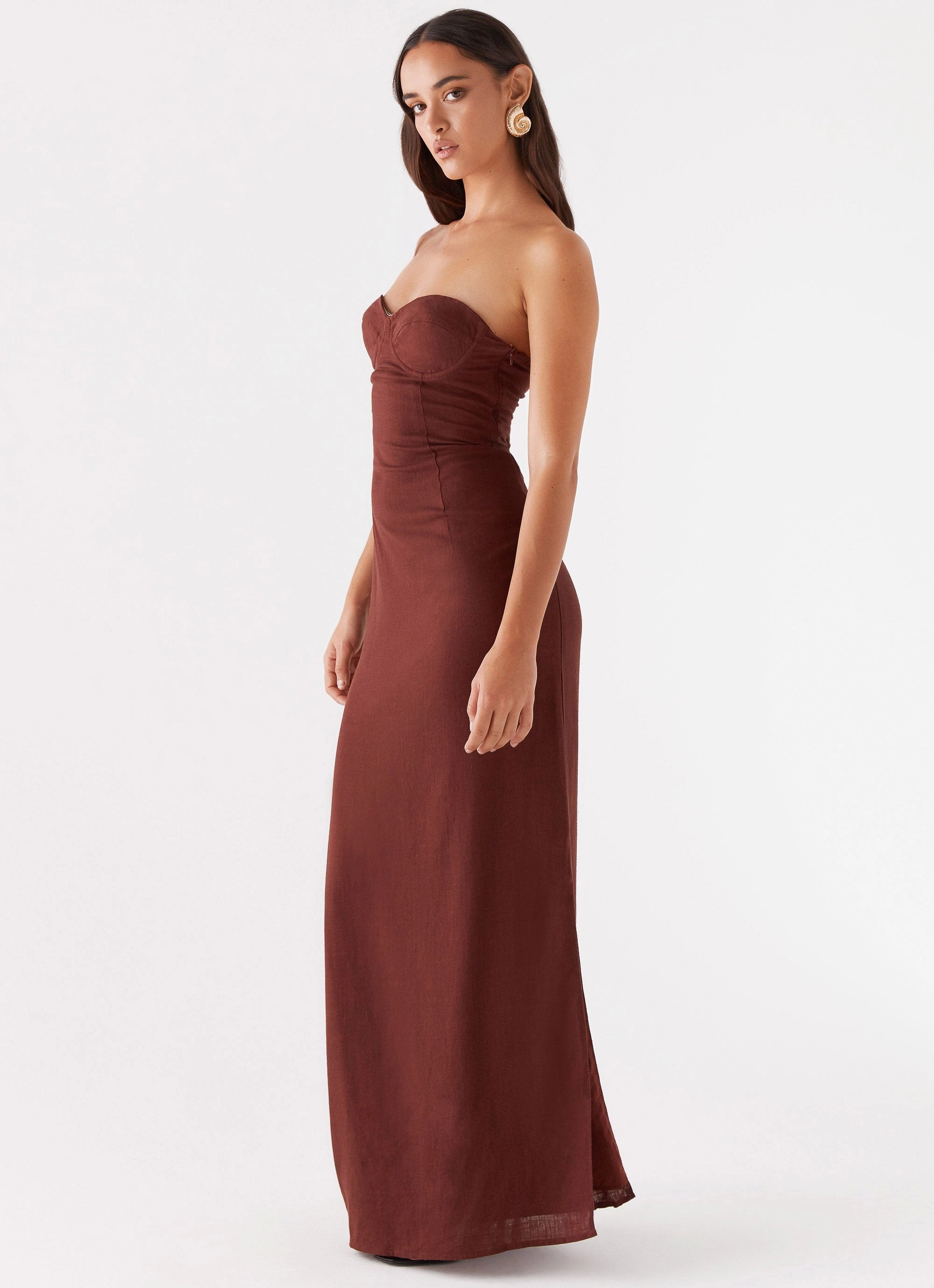 Esra Strapless Maxi Dress - Chocolate Classic Move