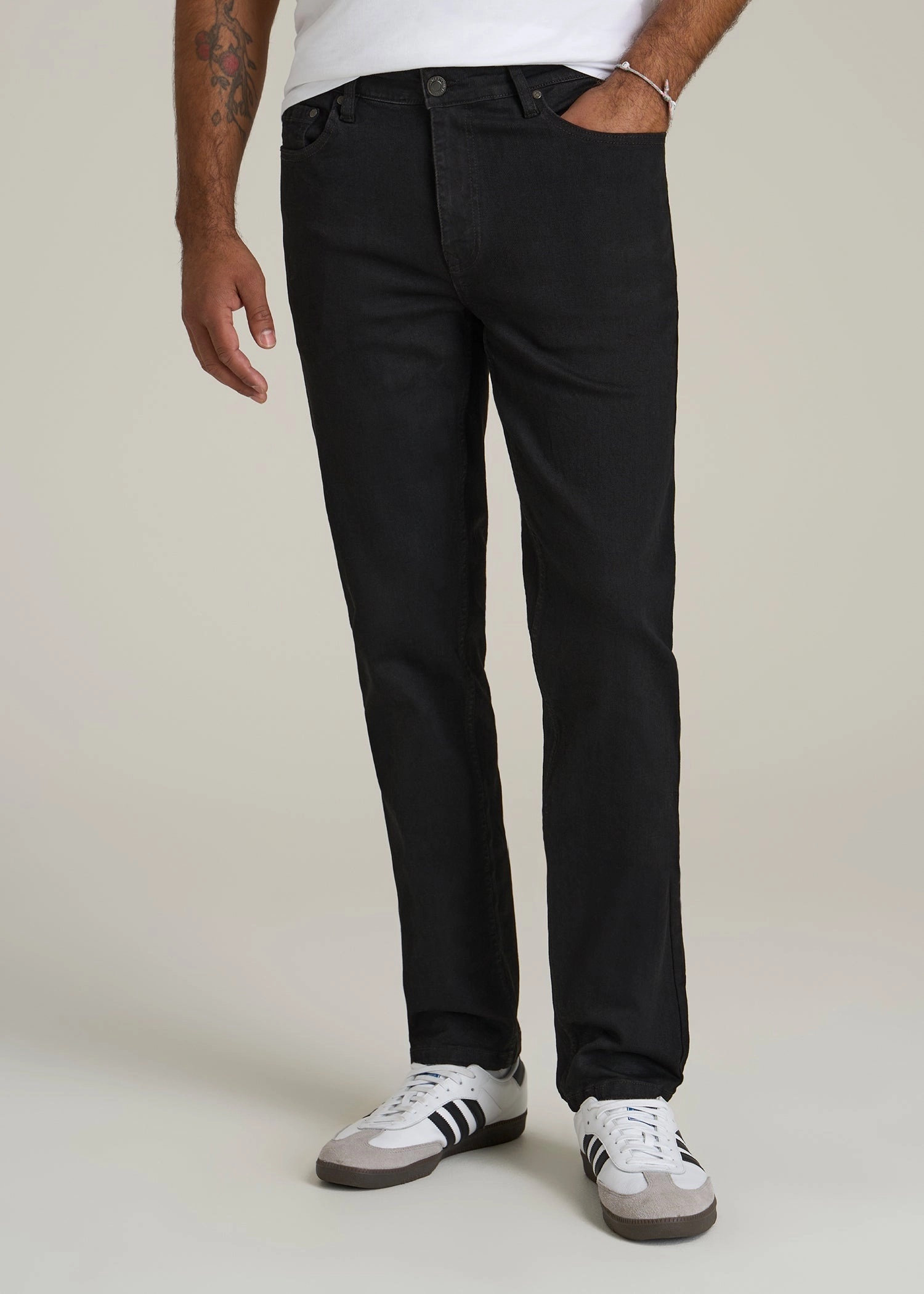 Utility Look A.T. Basics Men's Dylan Slim Fit Jeans for Tall Men in Black