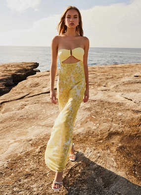 Tropicana Maxi Dress - Daffodil Casual Feel Modern Silhouette