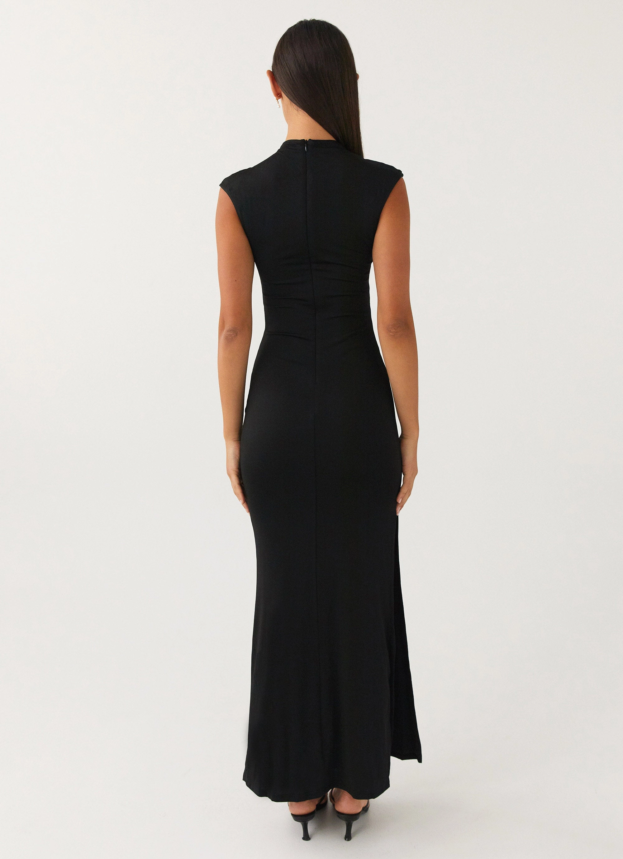 Stylish Cut Walk Easy Special Affair Maxi Dress - Black