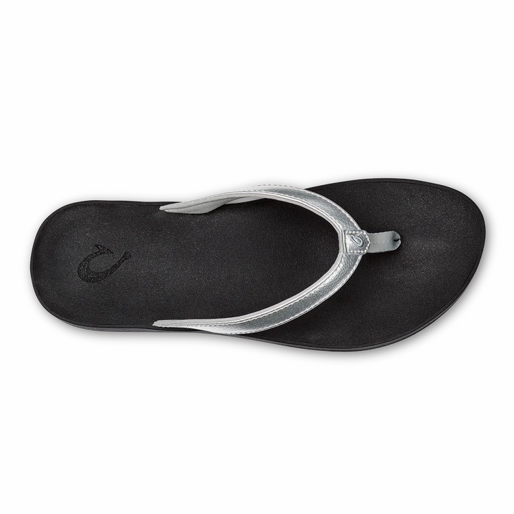 Quick Drying Lining Olukai Women's Puawe Sandal - Silver/Black