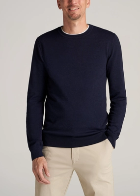 Everyday Crewneck Tall Men's Sweater in Patriot Blue Silk