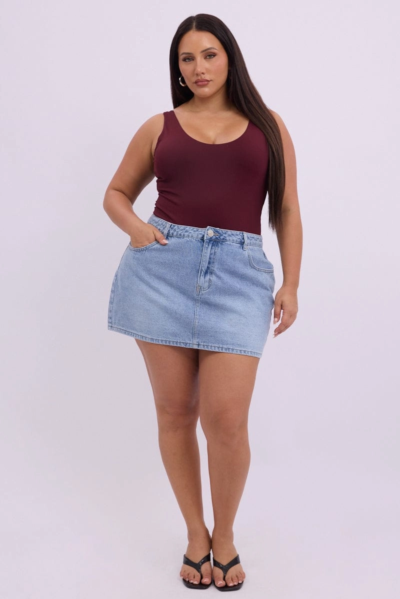music concert Wrinkle Resistant Denim Superfade 5 Pocket Mini Skirt