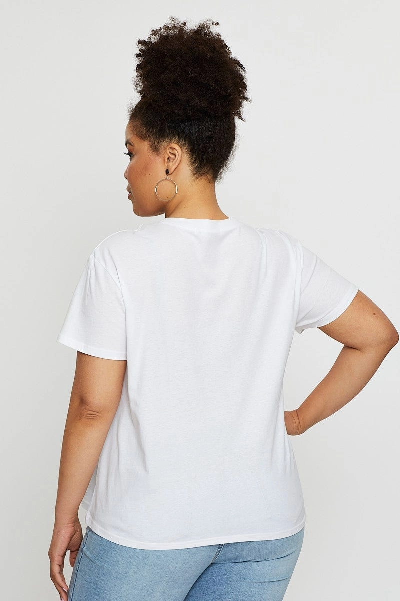 White Graphic T-shirt Motorcycle Short Sleeve Cotton FadeResistant Fit for Any Season