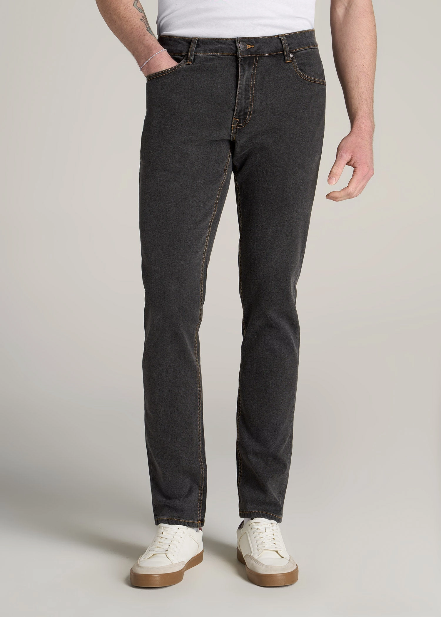 LJ&S TAPERED Jeans for Tall Men in Vintage Black Breathable fabric