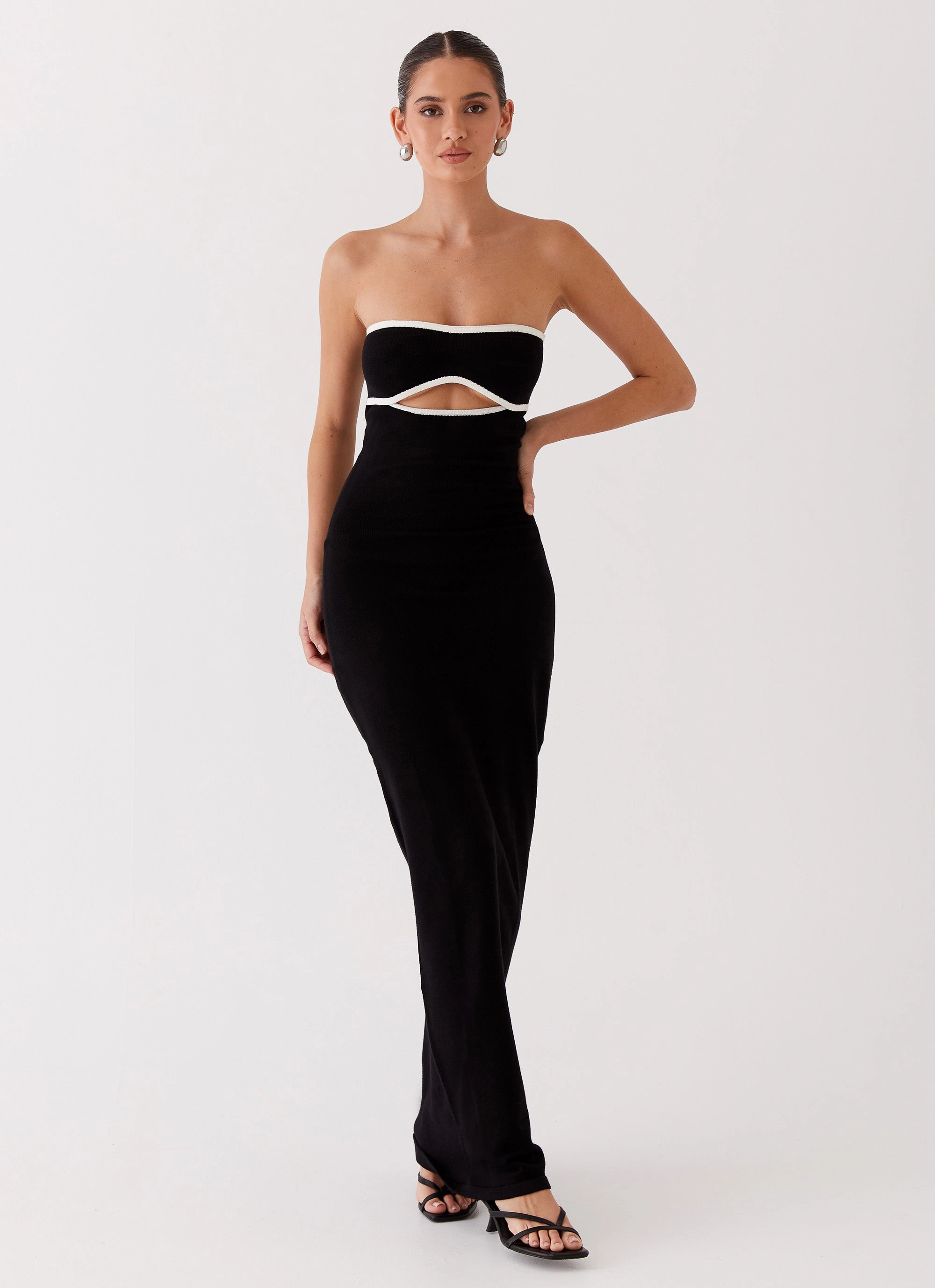 When In Rome Knit Maxi Dress - Black Dreamy Texture Body Positive