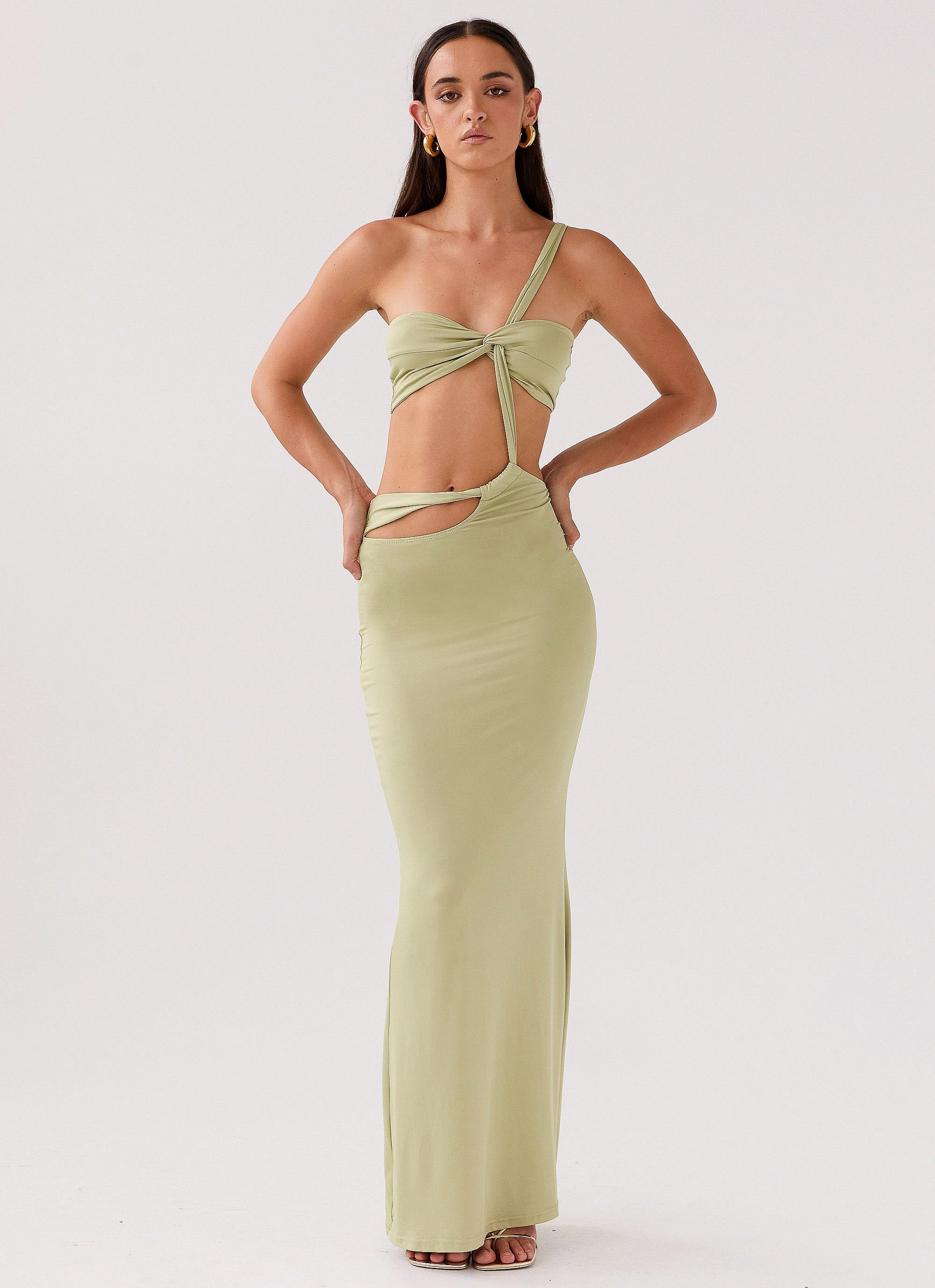 Sycamore Twist Maxi Dress - Fern V-Neck