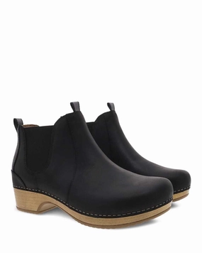 Farm Ready Dansko Women's Becka Pull Up Bootie - Black Oiled