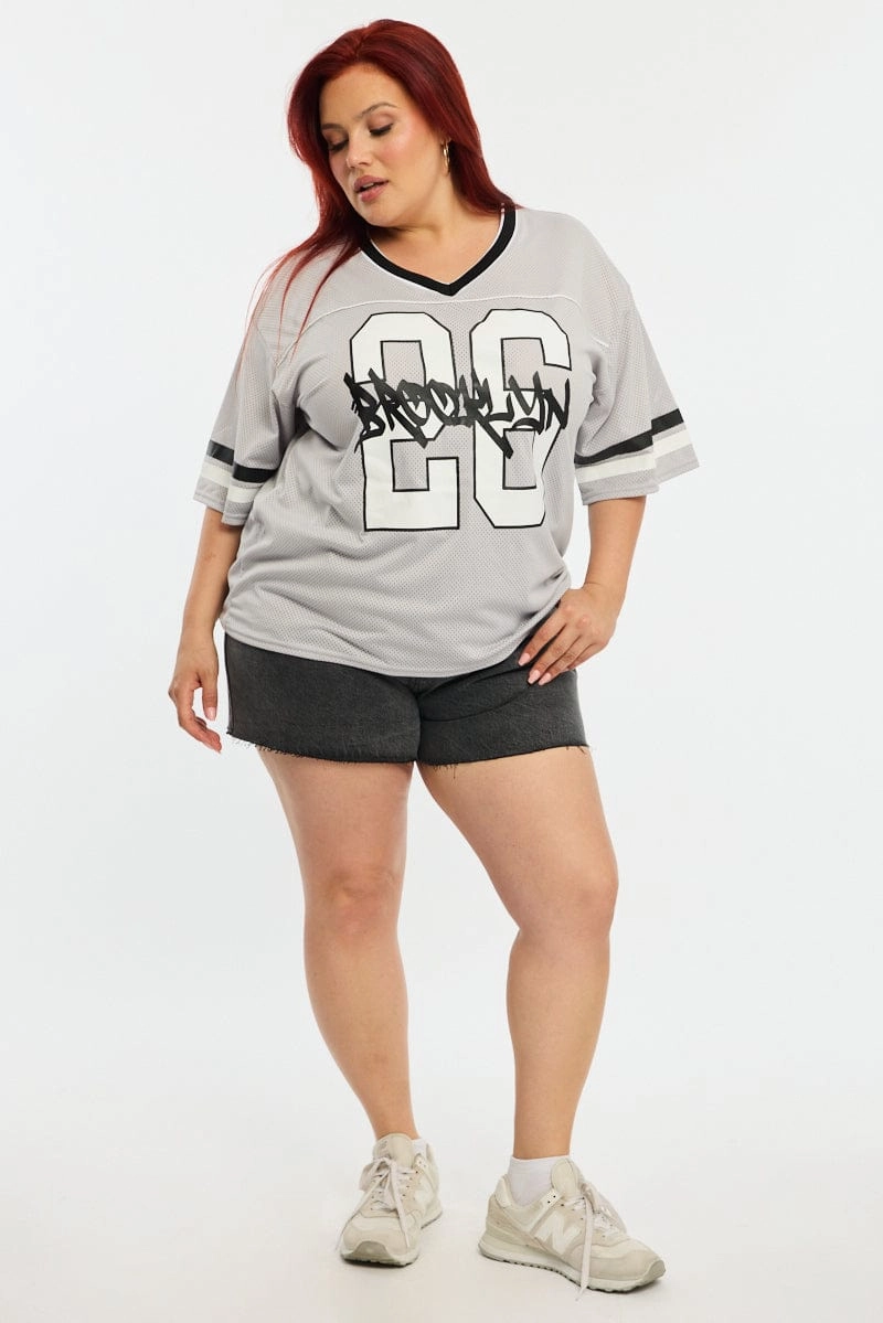 Light Comfort Style Grey Sport Tee Short Sleeve