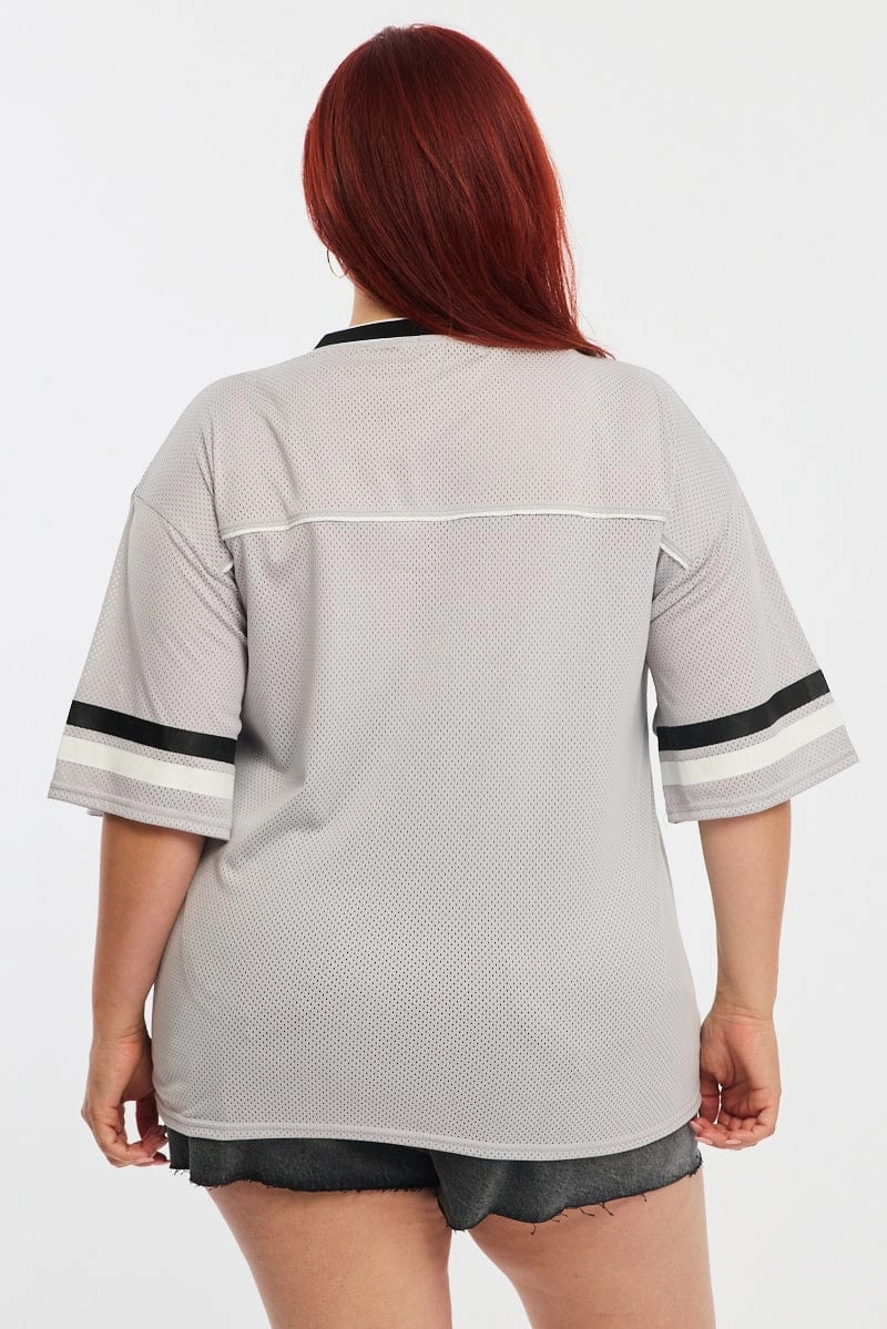 Light and Soft Zip Up Grey Sport Tee Short Sleeve