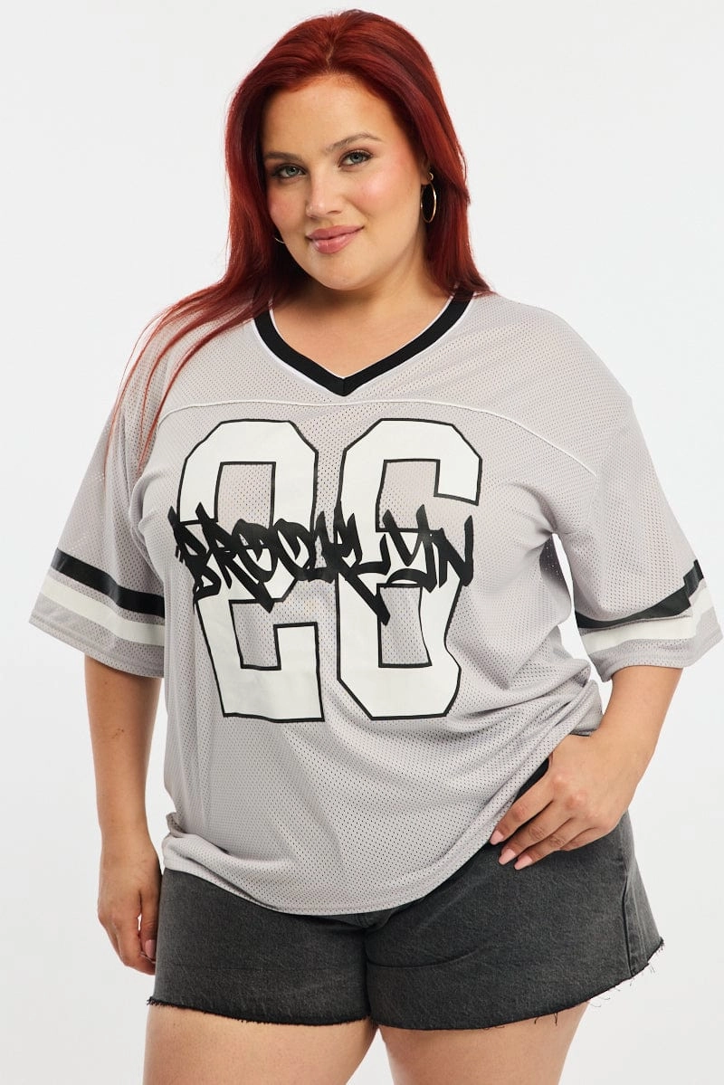 Grey Sport Tee Short Sleeve Chilly Style