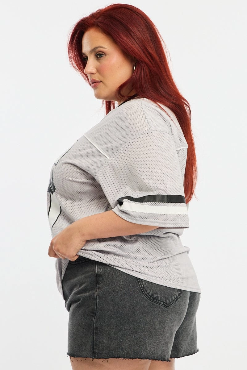 Grey Sport Tee Short Sleeve Easy Style Wear