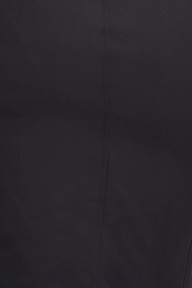 Back Slit Stretchable Waist Black Corset Skirt High Waist Mini Stretch